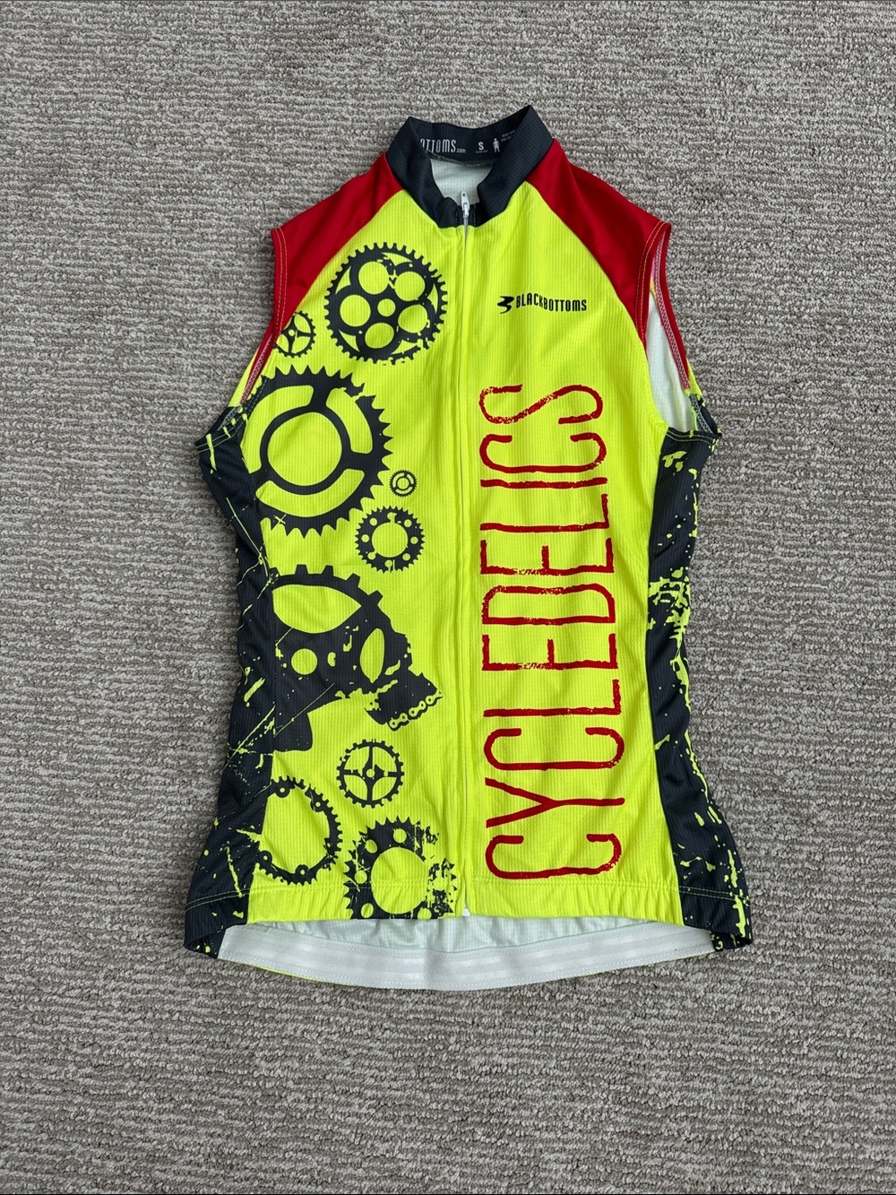 Sleeveless Cycling Jersey Tank Zip Front Rear Pockets
